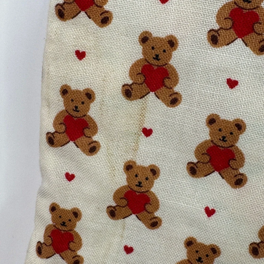 Handmade‎ Quilted Throw Pillowcase Teddy Bear Christmas Square 16 x 16 Grandma